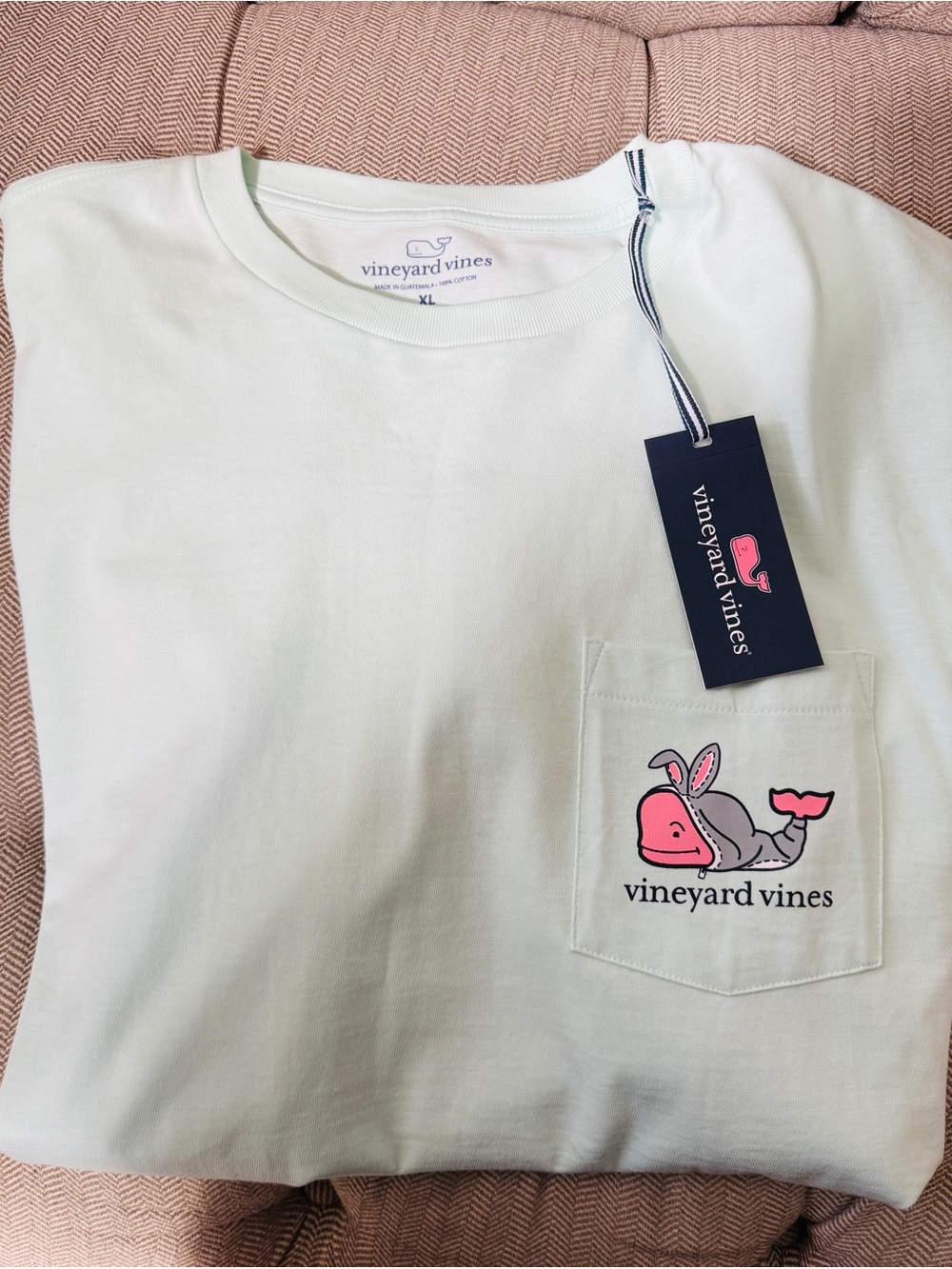 Vineyard Vines Easter Adult Mint Pocket Whale T-Shirt